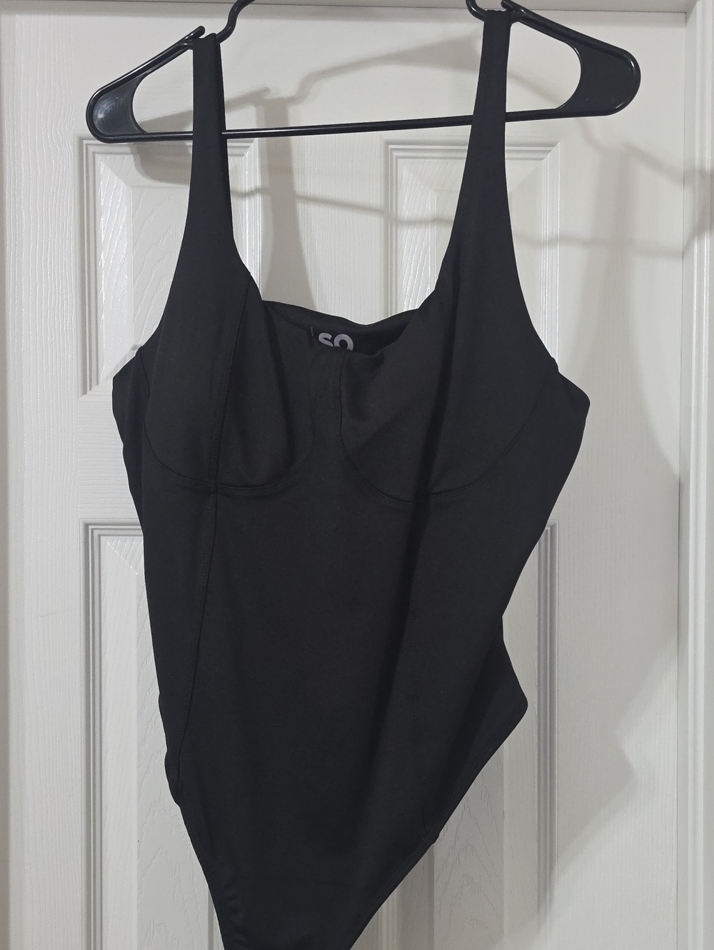 SO Black Scoop Neck Bodysuit